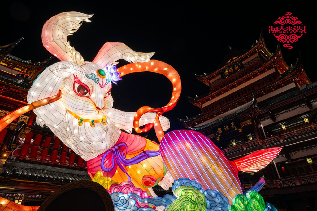 Fáiltíonn Féile Lantern Gairdín Shanghai Yu roimh an Bhliain Nua 2023