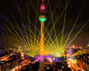 Preparing the 14th festival of lights 2018 in Berlin